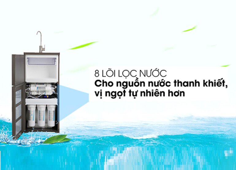 Máy lọc nước Midea MWP-S0820MR có vòi nước bằng chất liệu inox cao cấp.