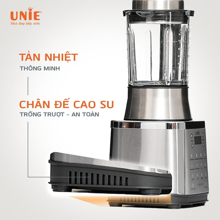 Máy nấu sữa hạt Unie V8S có thiết kế tản nhiệt giúp máy hoạt động bền bỉ