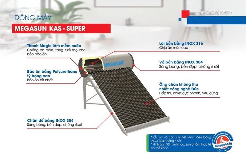 Máy nước nóng Megasun 300L Kas-super