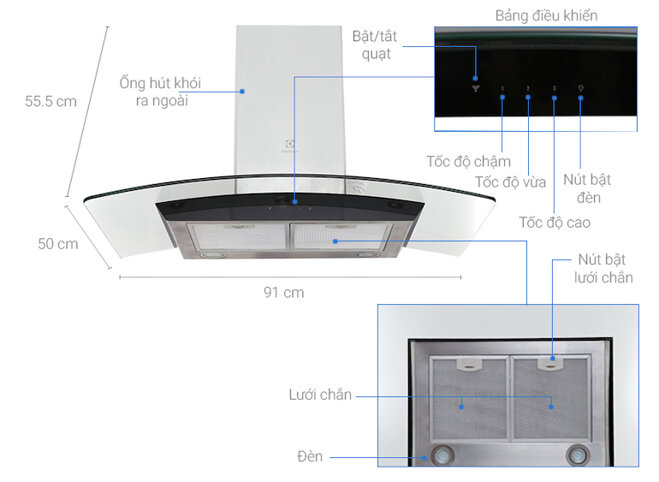 Máy hút mùi Electrolux EFC936GAR