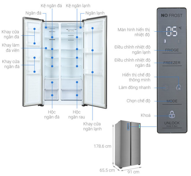 Tủ lạnh Casper Inverter 552 lít RS-570VT 