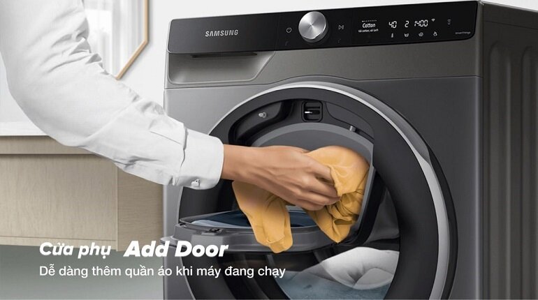 Tính năng thêm quần áo khi máy giặt Samsung đang hoạt động