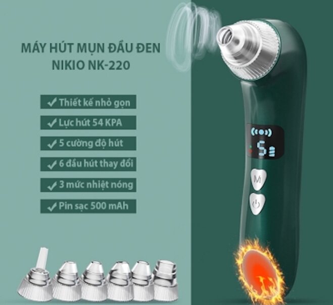 Máy hút mụn đầu đen soi da Nikio NK-220