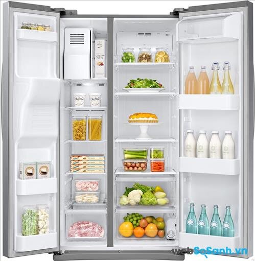 Tủ lạnh side by side Samsung RS25J500D tối đa hóa khả năng chứa đồ đông lạnh