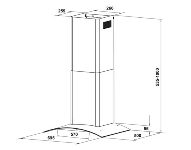 Máy hút mùi Hafele HH-WT70A nói không với mùi thức ăn và khói bếp