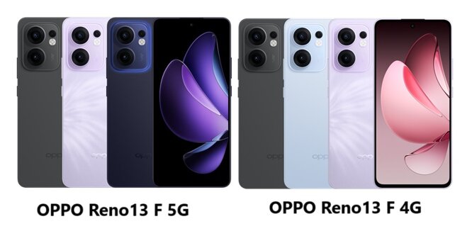 So sánh điện thoại OPPO Reno13 F 4G và Reno 13 F 5G: 