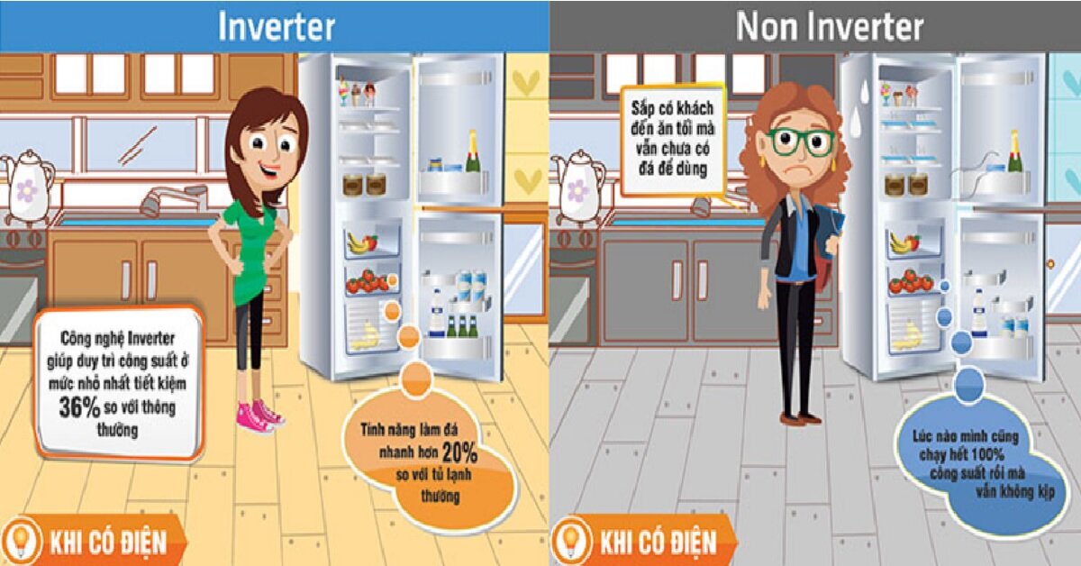 Giữa tủ lạnh inverter và non-inverter: tủ lạnh nào chạy êm hơn?