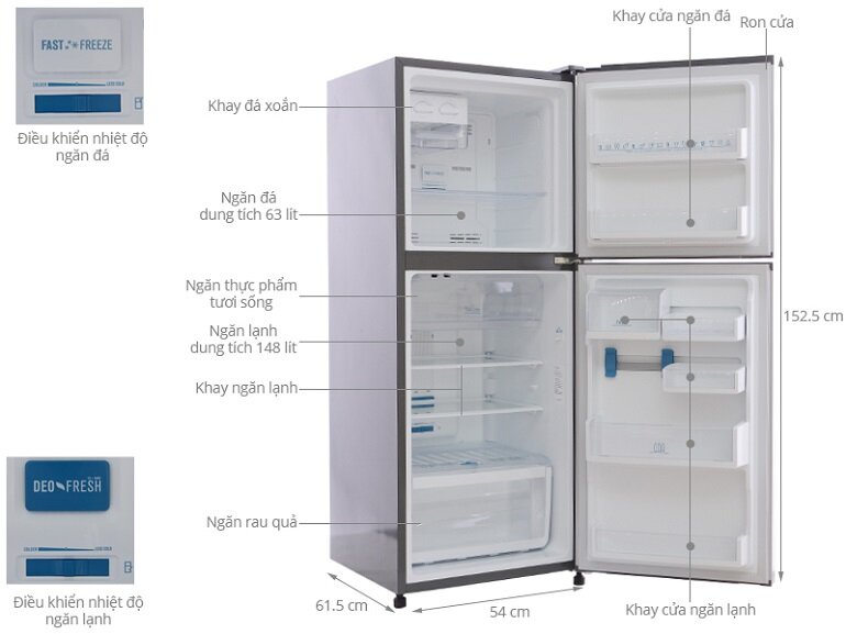 Tủ lạnh Electrolux 210 lít 