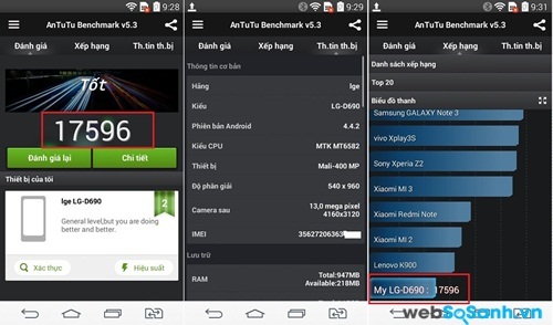 Thông tin và điểm số của LG G3 Stylus trên Antutu 5