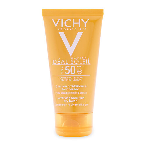 Kem chống nắng không gây nhờn rít Vichy Ideal Soleil Mattifying Face Fuild SPF 50 UVB+UVA 50ml
