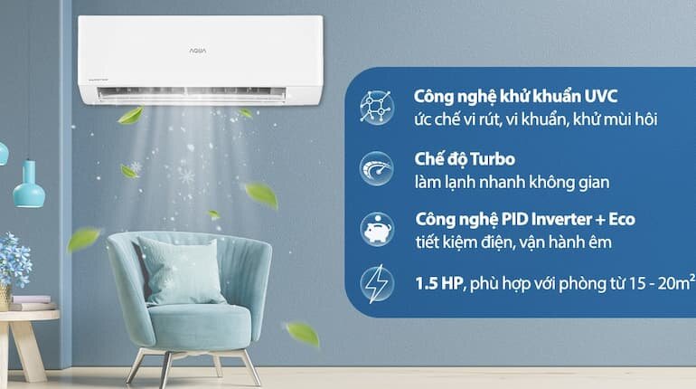 Máy lạnh Aqua 12000 BTU AQA-KCRV13XAW