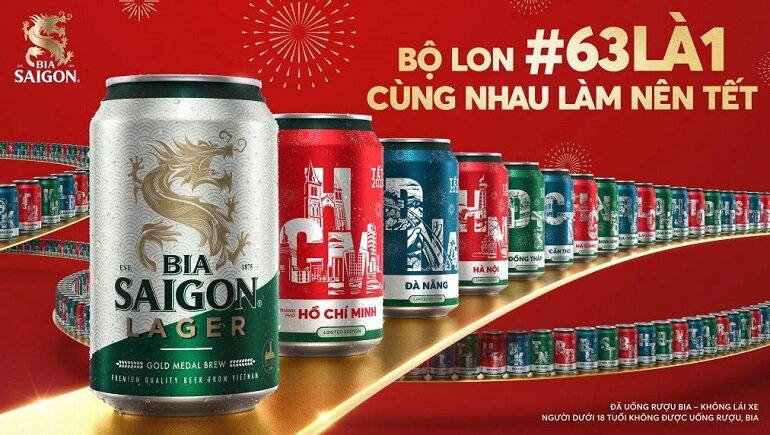 Saigon beer collection from 63 provinces