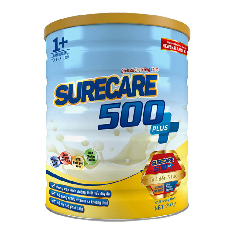 Sữa Surecare 500 Plus giúp bé cả thiện tình trang dinh dưỡng.
