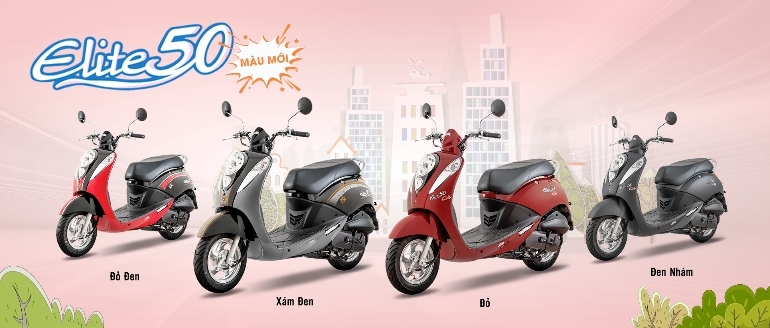 Xe Ga 50cc Elite SYM Đen MờĐỏ Mận  Xe Đạp Điện Xe Máy Điện Thủy Tùng