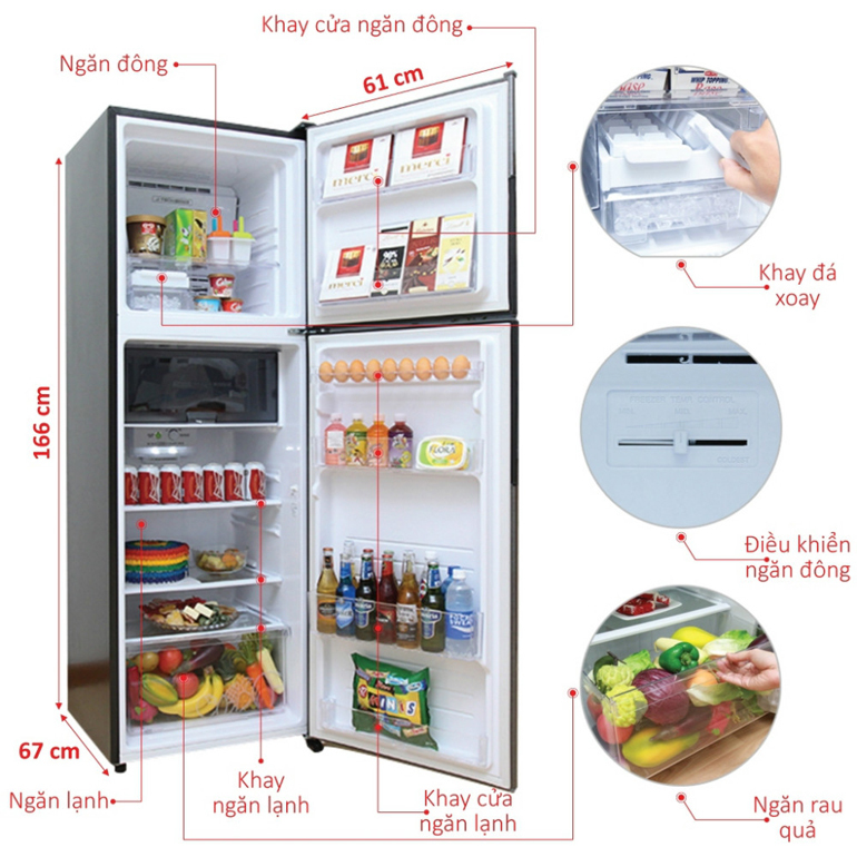 Tủ lạnh Sharp Inverter SJ-X316E-DS thiết kế nhỏ gọn nhưng lại có không gian sử dụng lớn