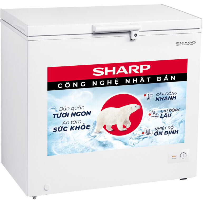 Thiết kế của tủ đông Sharp 200 lít FJ-C200V-WH