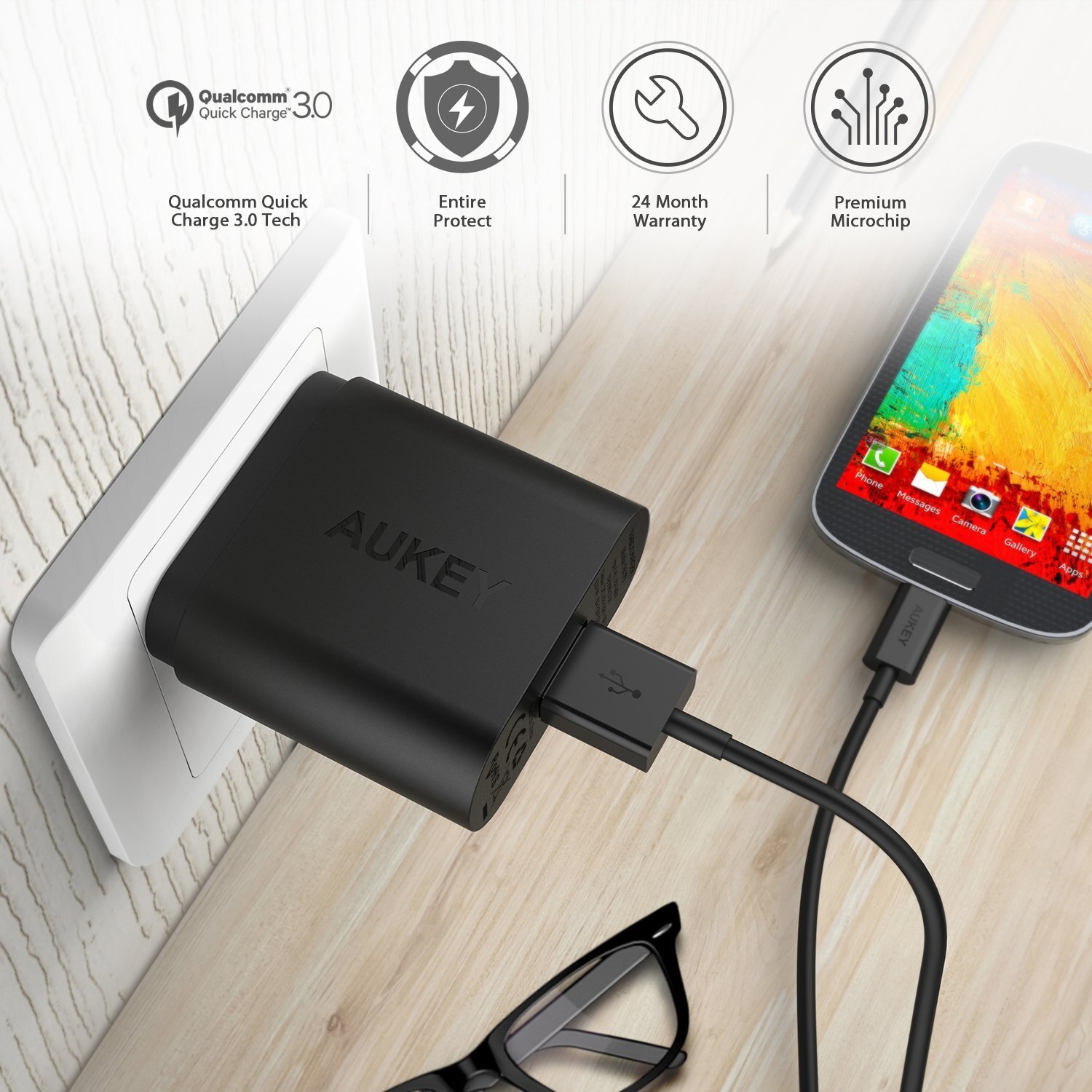 Sạc Aukey 29W Duo USB Wall Charger