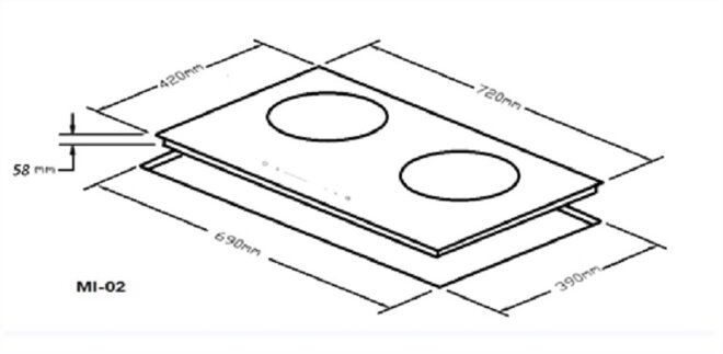 Bếp từ âm 2 vùng nấu Malloca MI-02