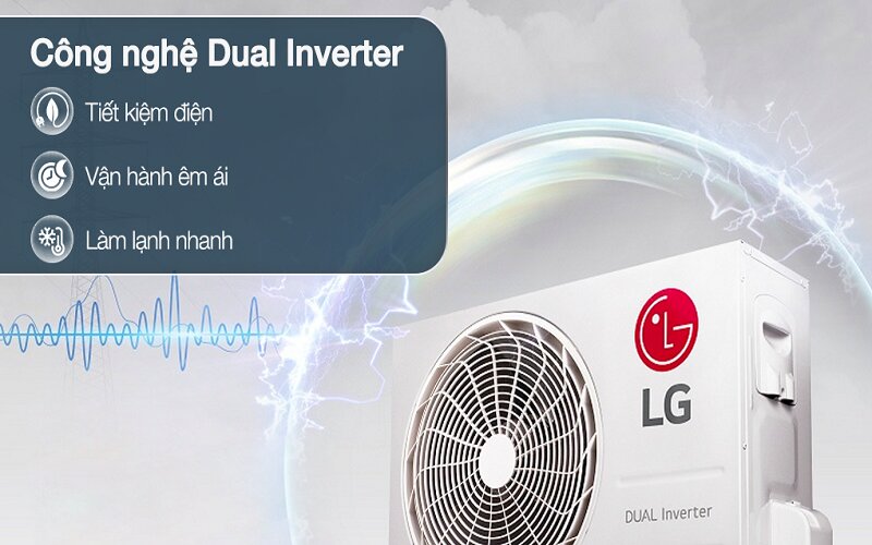 Điều hòa LG V10WIN tích hợp Dual Inverter giúp tiết kiệm điện năng đến 70%