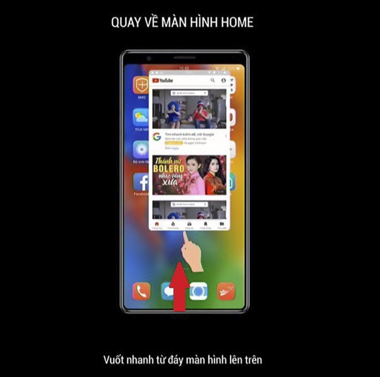 Hướng dẫn sử dụng điện thoại Bphone 3 khi màn hình không có nút Home