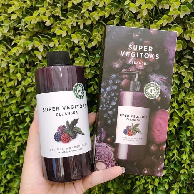 Sữa rửa mặt rau củ Super Vegitoks Cleanser màu Tím