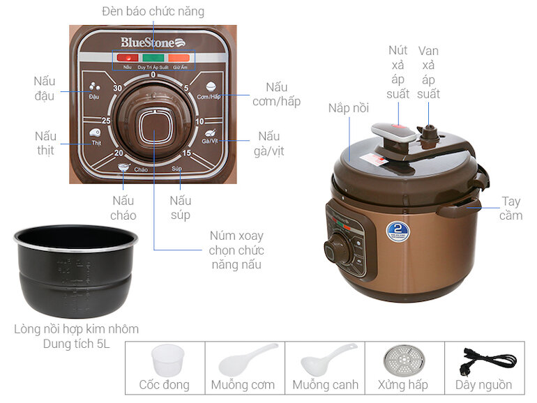Nồi áp suất điện Bluestone PCB-5629
