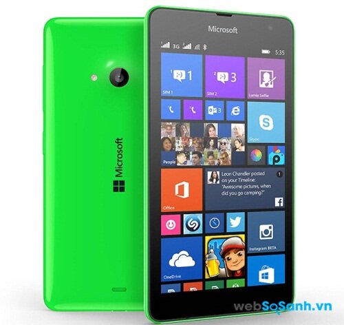 Điện thoại Lumia 535 mềm mại hơn nhờ các góc được bo tròn