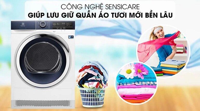 Máy sấy quần áo Electrolux 9 kg EDH903R9WB