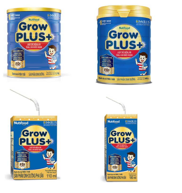 Sữa bột Grow Plus+ xanh giúp trẻ tăng cân khỏe mạnh cho trẻ trên 1 tuổi 