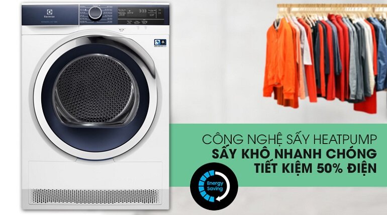 Máy sấy Electrolux 9 Kg lồng ngang Inverter EDH903BEWA
