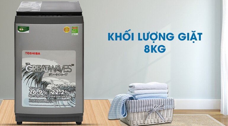 Máy giặt Toshiba cửa trên 8 kg AW-K905DV(SG)