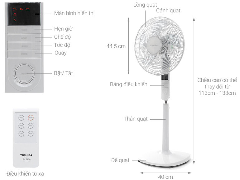 Quạt cây 5 cánh Toshiba F-LSA20(H)VN