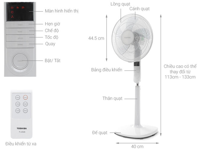 Quạt cây 5 cánh Toshiba F-LSA20(H)VN