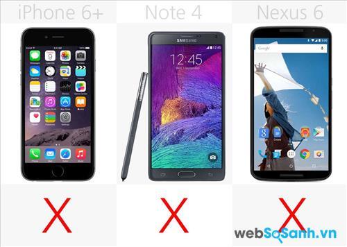 iPhone 6+, Note 4, Nexus 6 không sở hữu thiết kế màn hình cong