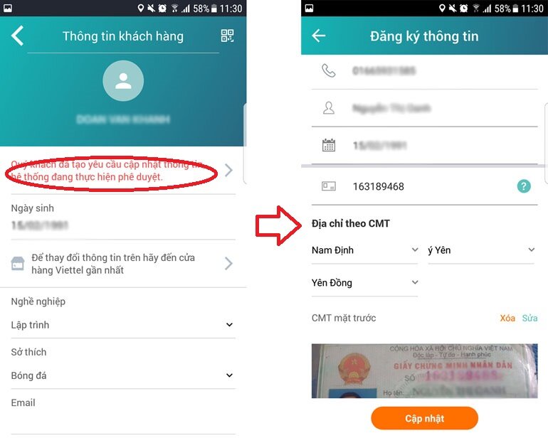 đăng ký thông tin thuê bao