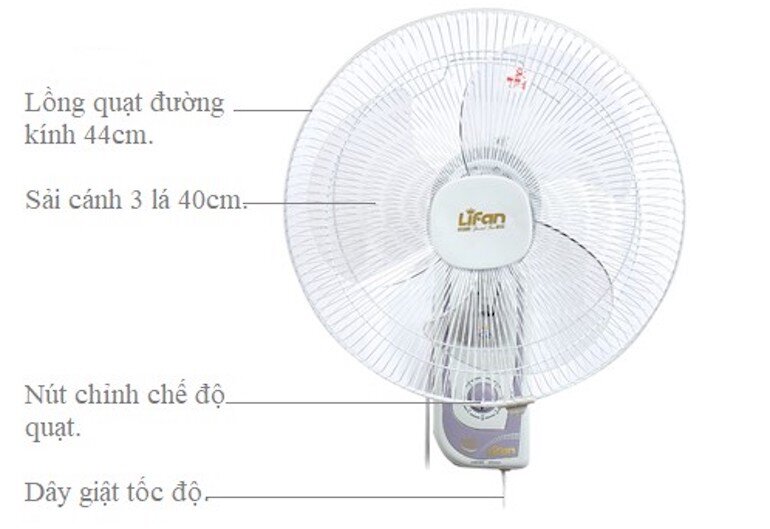 Quạt treo tường Lifan t-161 có đến 3 tốc độ gió nhẹ, vừa, mạnh cho người dùng có thể lựa chọn sao cho phù hợp với nhu cầu.