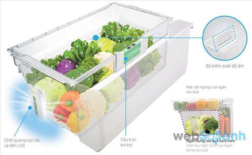 Ngăn chứa rau củ thông minh trên tủ lạnh hitachi