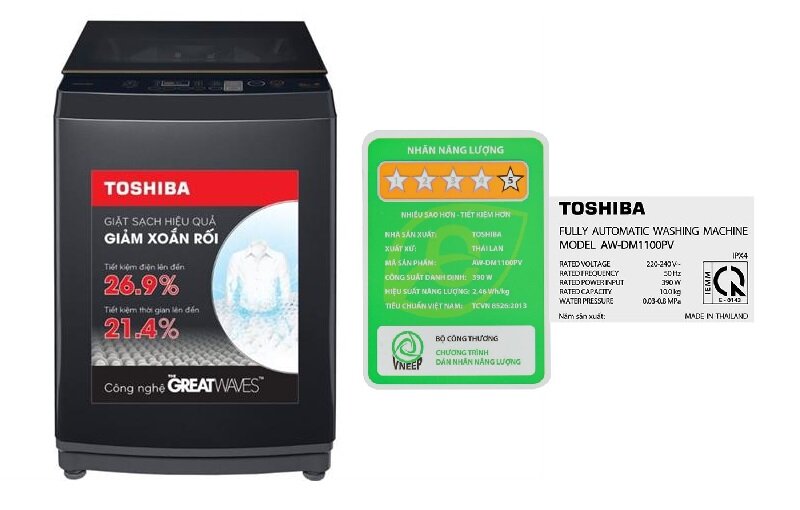 Dưới 5 triệu nên mua máy giặt 10kg Aqua AQW-DR100JT.BK hay Toshiba AW-DM1100PV(KK)?