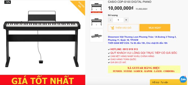 Đàn Piano điện Casio CDP-S100BK