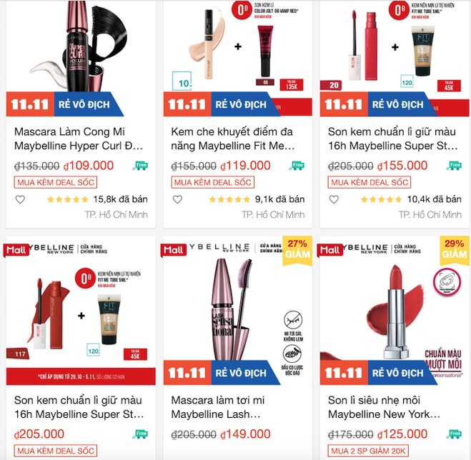 Giảm 30k khi mua sản phẩm tại gian hàng chính hãng thuộc shop L'oreal, Maybelline trên Shopee