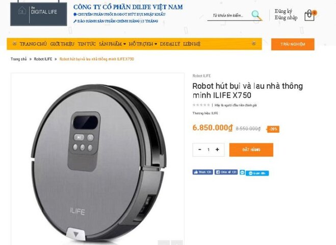 Tại Dilife Việt Nam, các model robot hút bụi thông minh của iLife đang khuyến mãi giảm giá tới 27% giá chỉ từ 4.250.000 vnđ.