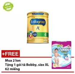 (Mua 2 lon tặng 1 gói tã Bobby XL 62 miếng) Sữa bột Enfagrow A+ 4 1750gr