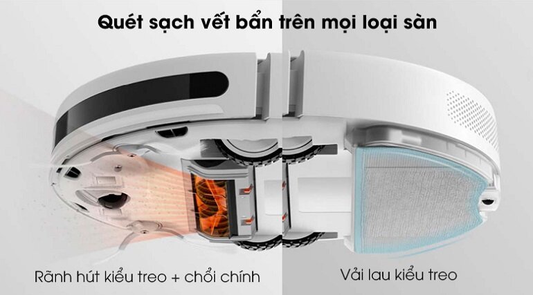 Khả năng làm sạch ưu việt robot hút bụi Xiaomi Mi Robot Vacuum (SKV4022GL)