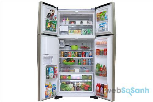 Tủ lạnh side by side Hitachi 4 cửa R-W660FPGV3X GBK 540 lít