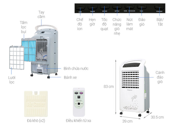 Quạt điều hòa Kangaroo trang bị nhiều tính năng nổi bật