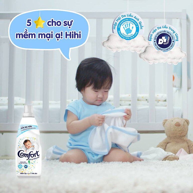 Sản phẩm Comfort nhẹ dịu, phù hợp với làn da bé