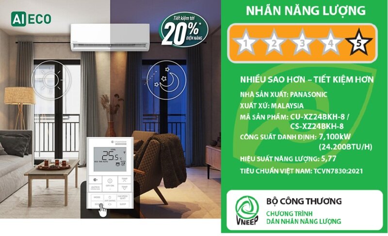 8 lý do điều hòa Panasonic CU/CS-XZ24BKH-8 là lựa chọn tuyệt vời cho phòng 40m2
