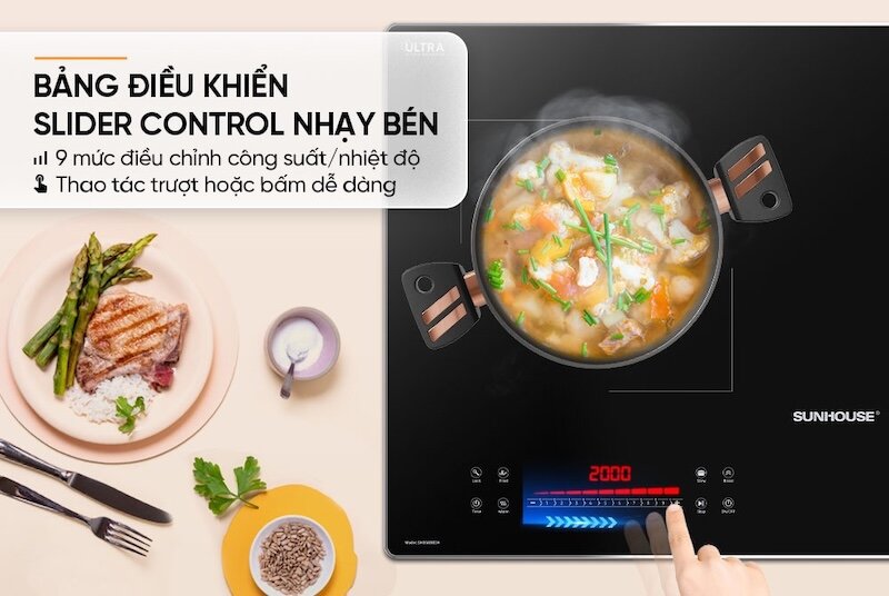 Sunhouse SHB5888DH thiết kế bảng điều khiển Slider Control tiện lợi