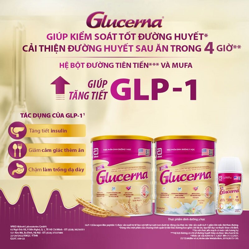 Công dụng sữa Glucerna dành cho người tiểu đường