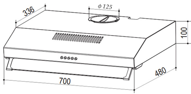 Kích thước của máy hút mùi Bauer BC-0270IB